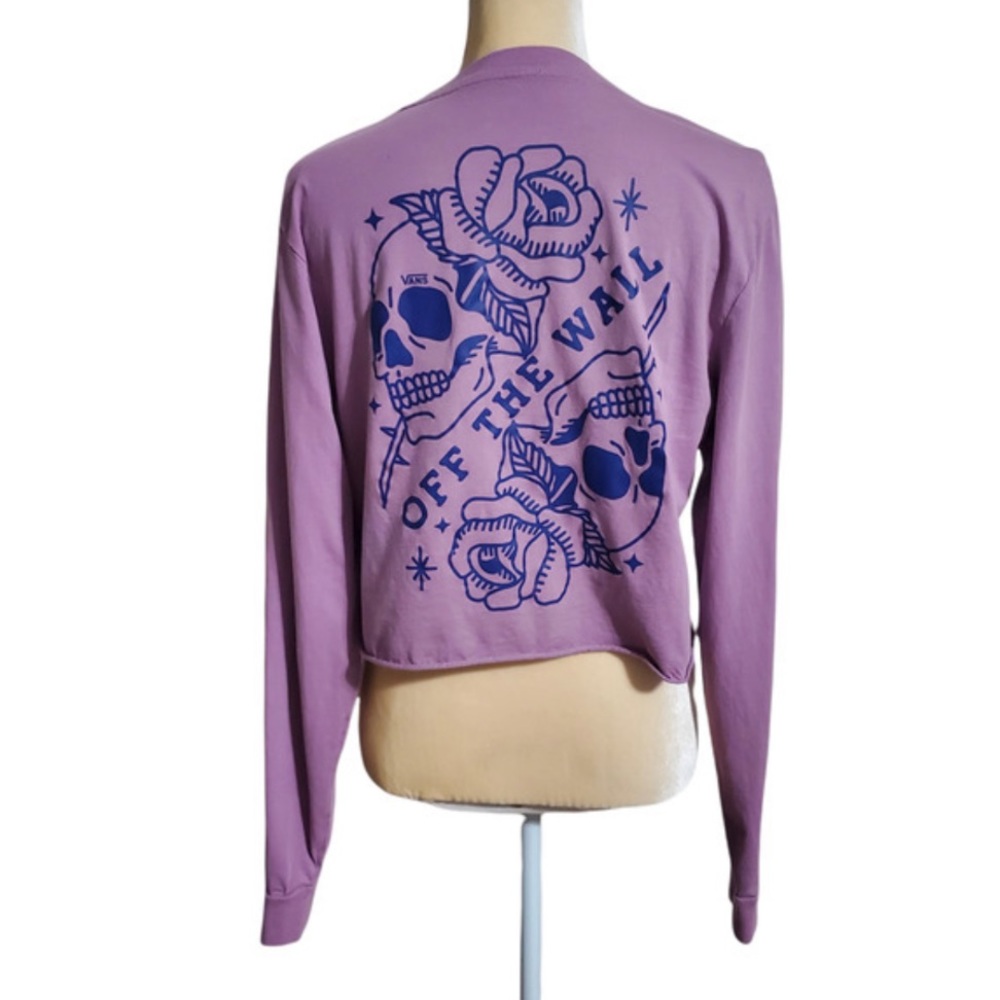 vans off the wall purple cropped shirt